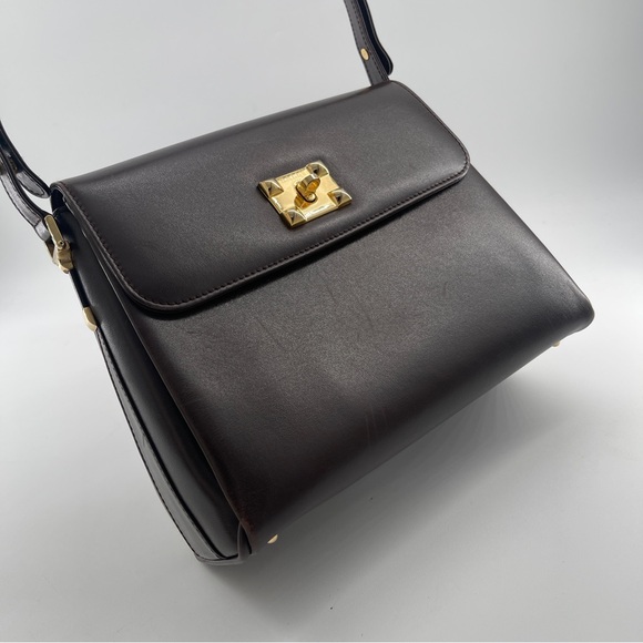 Bally Vintage Brown Leather Shoulder Bag – Gold Hardware - Picture 5 of 16